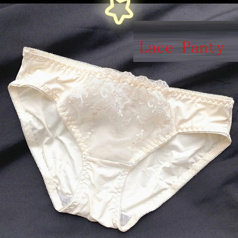 Japanese Bras Lace Lingeire Underwear Set Brief Women Intimates Embroidery Sexy Push Up Bra and Pany Sets Ropa Interior Mujer