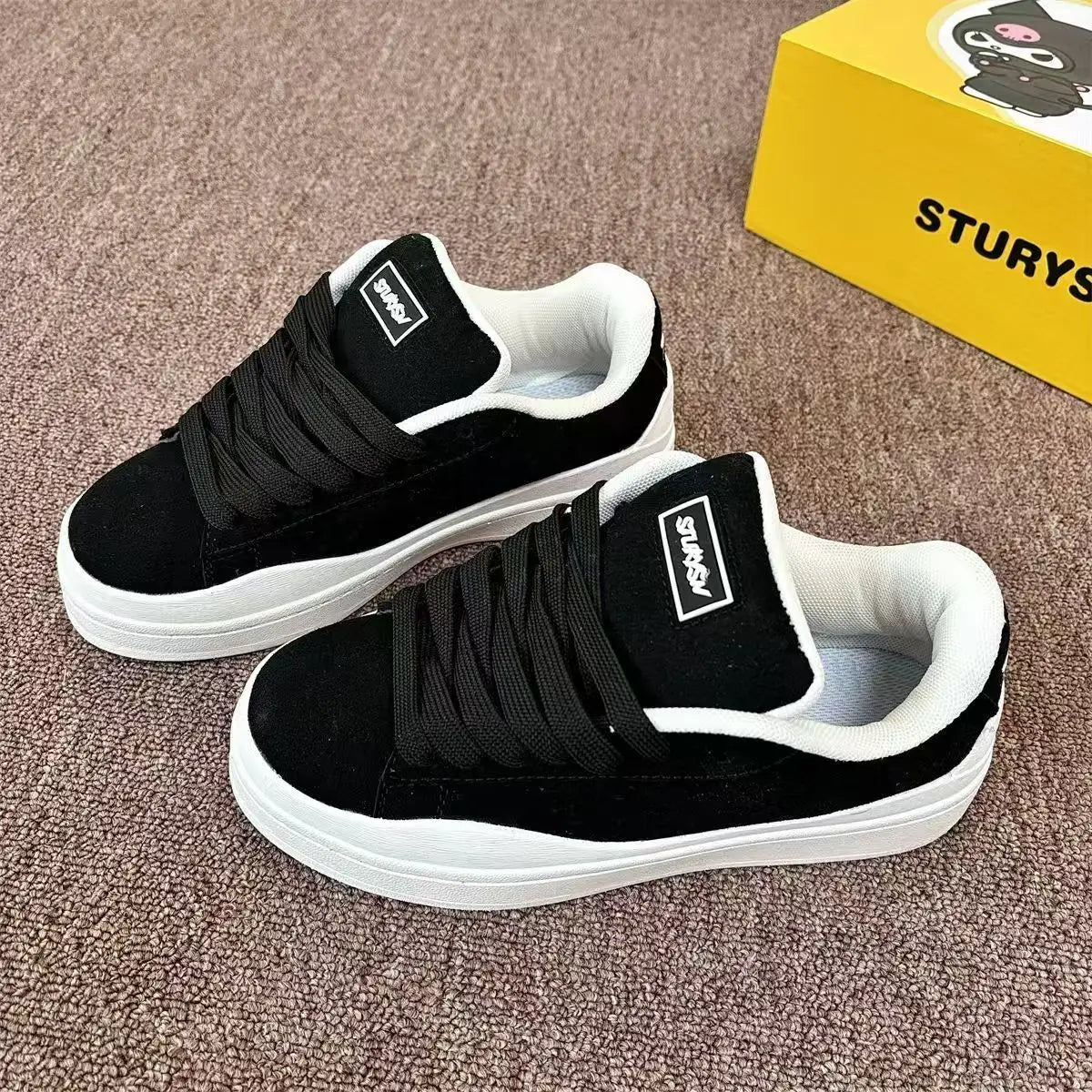 Spring 2005 Women's New High Quality Casual Sports Skateboard Shoes Ins Retro Student Thick Solemn Bread Shoes Soft Comfortable