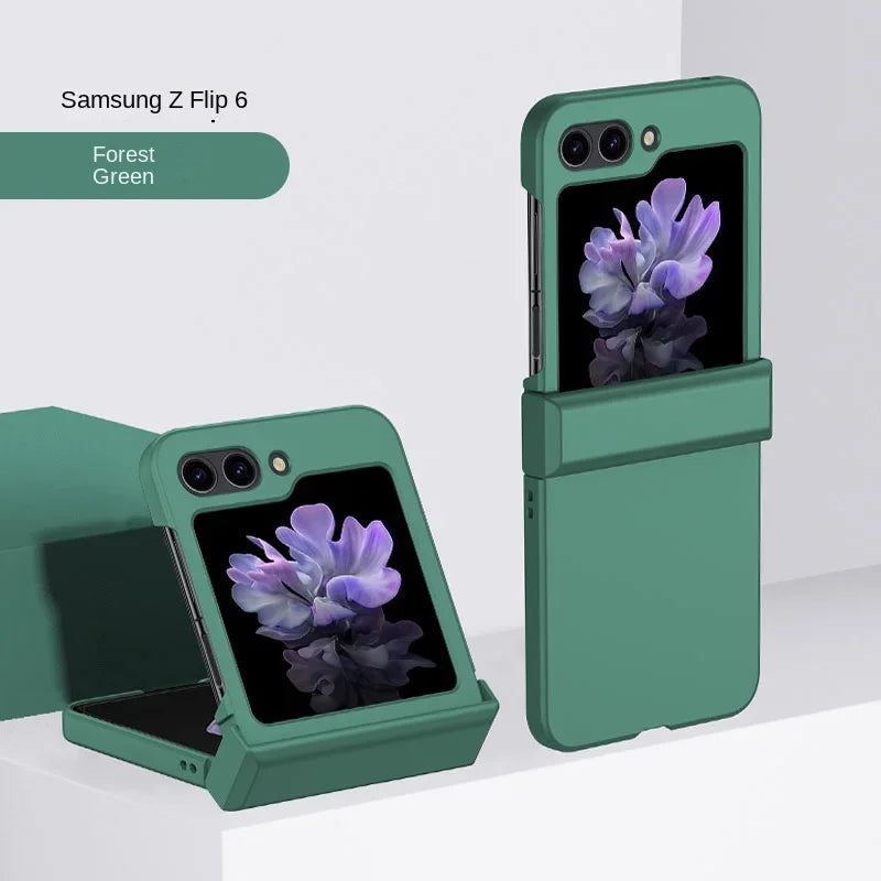 Skin Feel Hard Shell Phone Case for Samsung Galaxy Z Flip 6 5 4 3 Flip6 Flip5 Flip4 Flip3 5G Hinge Protection Shockproof Cover