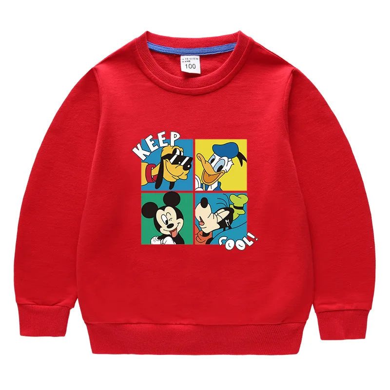 Autumn Baby Boys Cotton Clothing Set Kids Cartoon Mickey Mouse Tops Jeans Pants for 2-6 Years Children Tracksuits Boys Costume