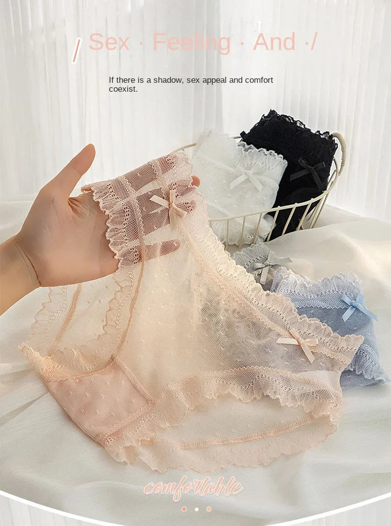 L-XL Women's Underwear Panties Sexy Lace Panty Girls Hollow Out Comfort Briefs Low Waist Seamless Underpants Female Lingerie