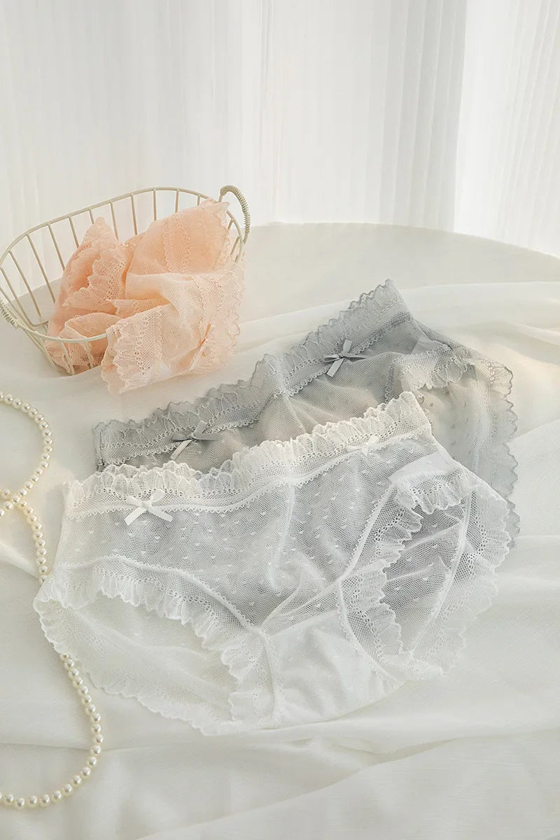 L-XL Women's Underwear Panties Sexy Lace Panty Girls Hollow Out Comfort Briefs Low Waist Seamless Underpants Female Lingerie