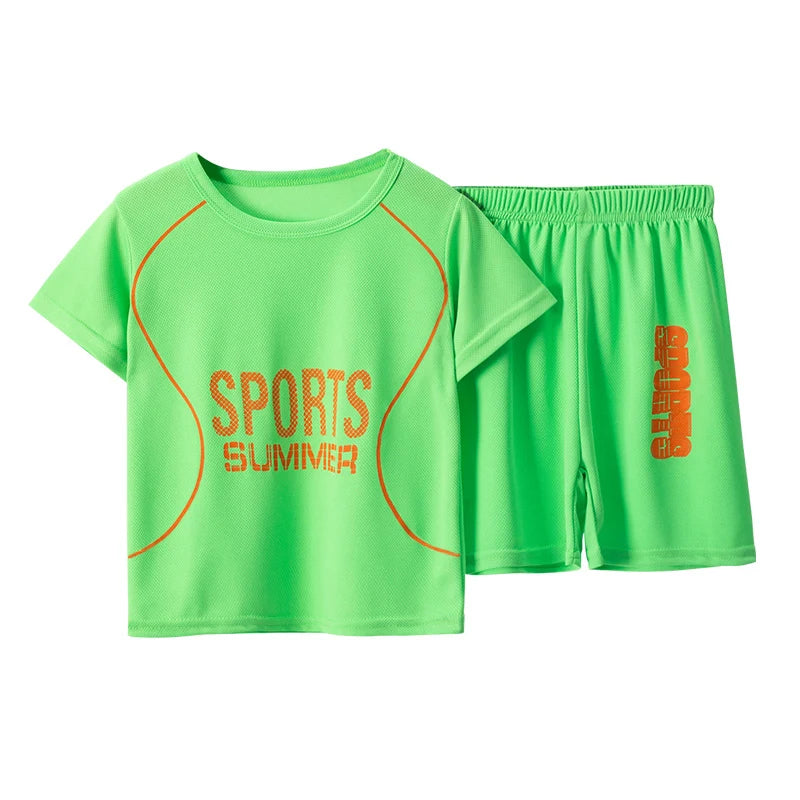 2/4 Pieces Of Summer Children's Quick-drying Sports Suit Boys Running Vest girls Casual Joker Shorts Breathable Short Sleeves