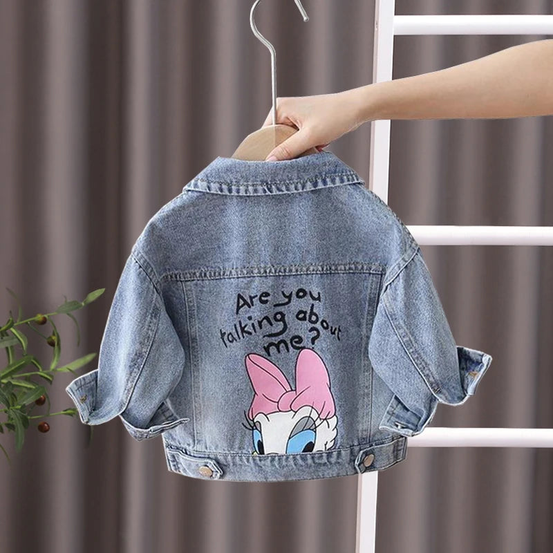 2023 Fashion Cartoon Daisy Denim Jacket For Girls Coat Spring Autumn Children Outerwear Kids Casual Jackets Costume 2-7 Years
