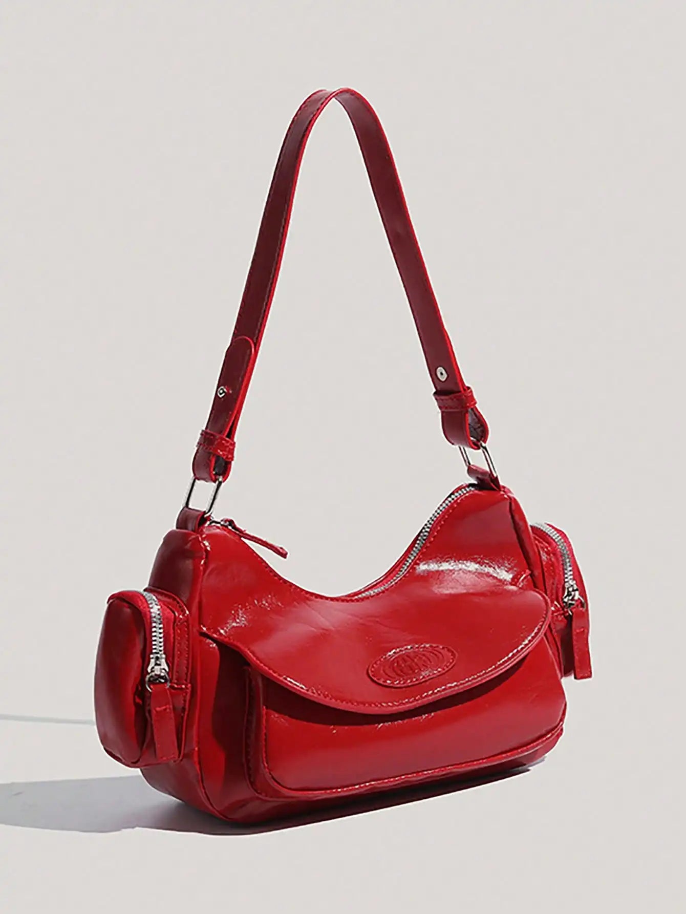 Y2K style motorcycle bagnew fashion personality crescent bag weet and cool hot girl shoulder bag