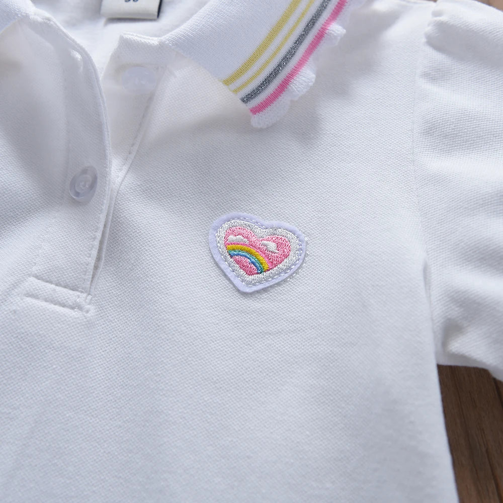 Toddler Girls' Dress Ages 2-6 Yellow Collared Summer Cotton Clothes for Children Cute Casual Outfit