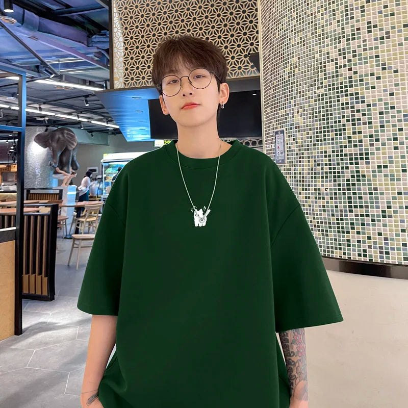 Men's Oversized T-shirts Fashion 5XL White Cotton T Shirt for Men Casual Summer Wear Funny Cat Print Tee Shirts Men Clothing