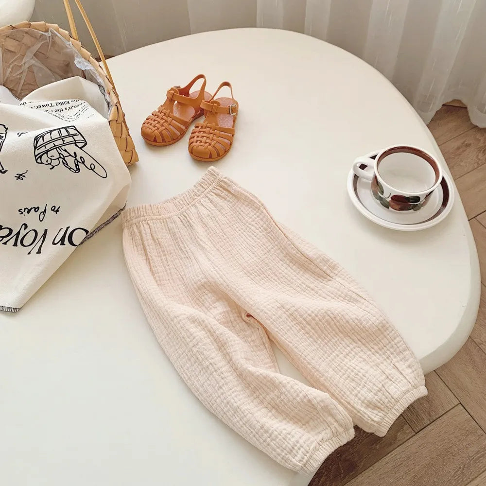 Spring Summer Mosquito Resistant Pants Toddler New Casual Loose Trousers Solid Color Pants Outer Wear Boys Girls Versatile Pants