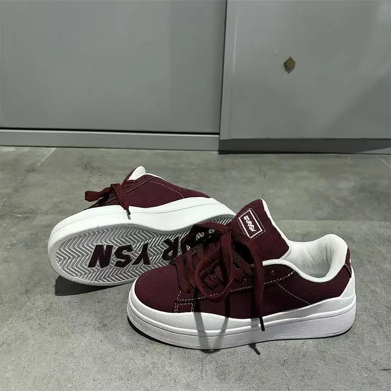 Spring 2005 Women's New High Quality Casual Sports Skateboard Shoes Ins Retro Student Thick Solemn Bread Shoes Soft Comfortable