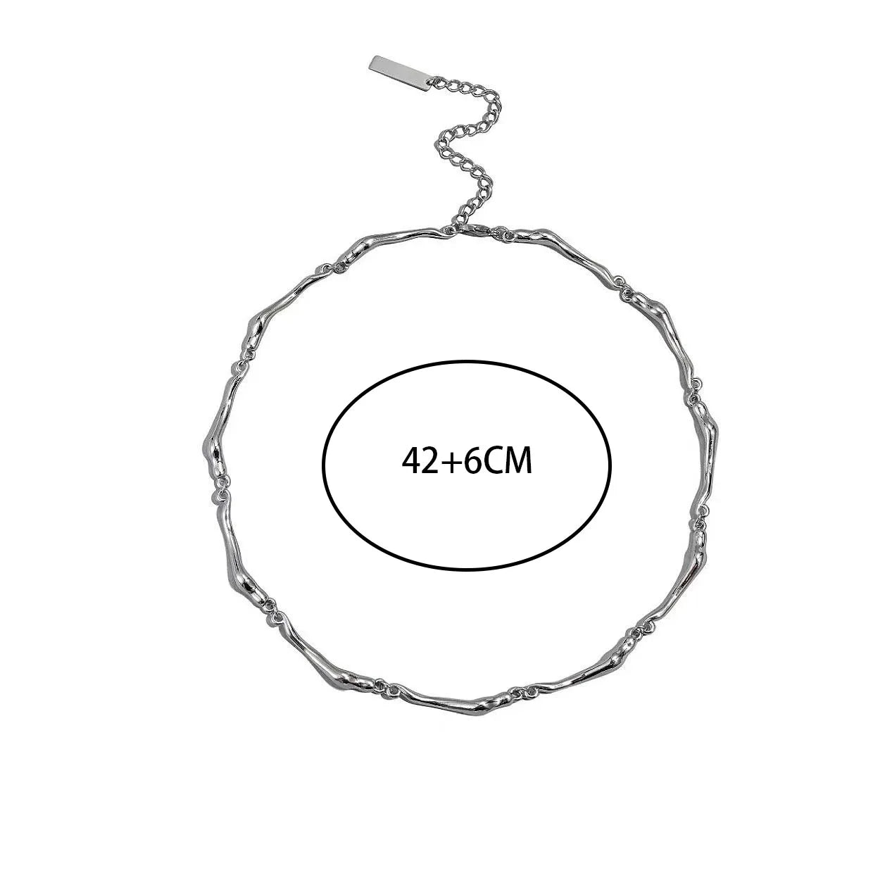 New Irregular Wave Shape Chain Men Necklace Advanced Sense Stainless Steel Figaro Cuban Chain Necklace For Men Women Jewelry
