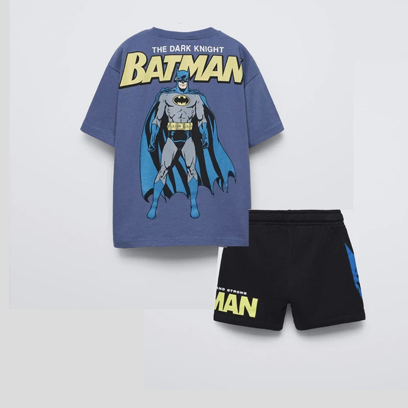 Cute Monster Print Tees Green Shorts Baby Summer New Clothing Trendy Simple T-shirt All-match Shorts Child Cotton Thin Outfits