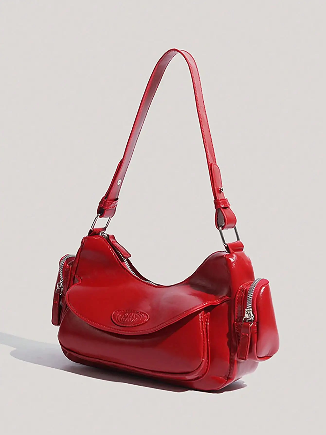 Y2K style motorcycle bagnew fashion personality crescent bag weet and cool hot girl shoulder bag