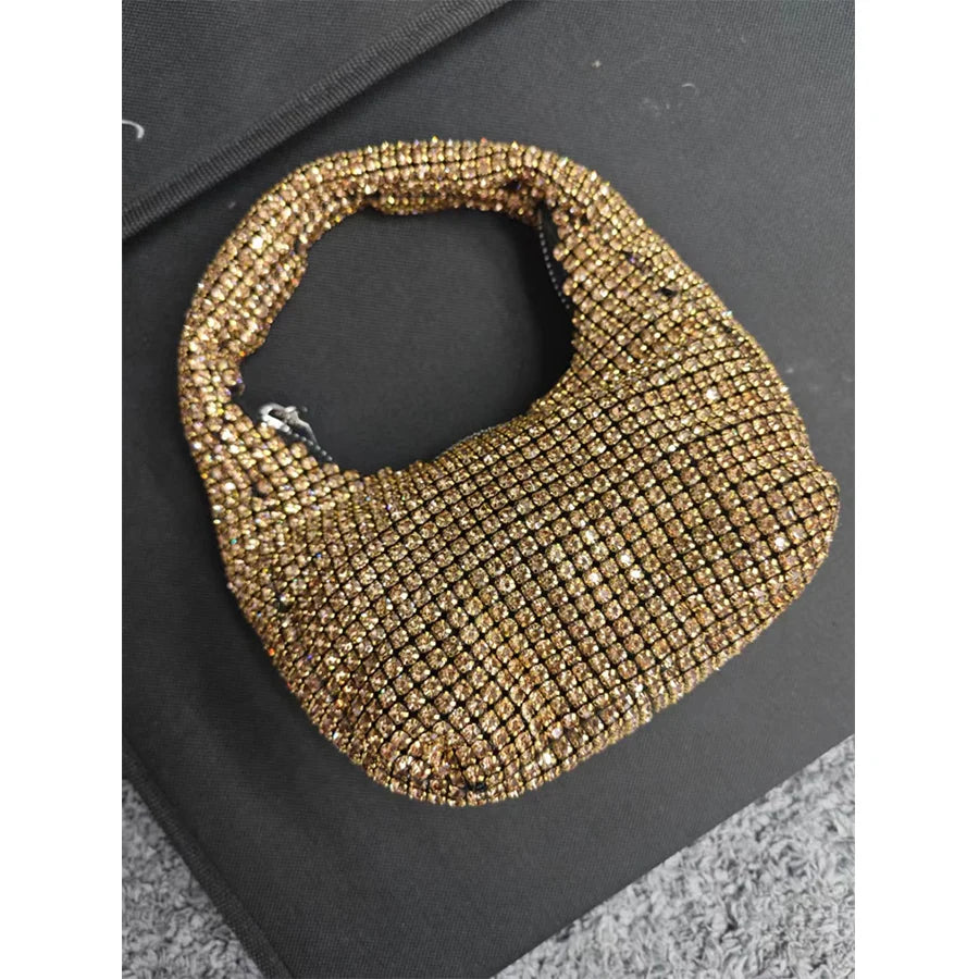 Handle Rhinestones Evening bag silver Crystal Top Handle Totes for Women Purses Handbags Luxury Designer Banquet Party Clutch