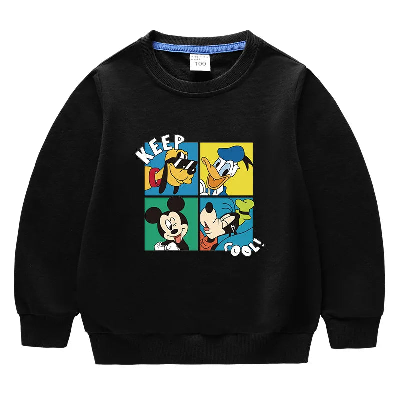 Autumn Baby Boys Cotton Clothing Set Kids Cartoon Mickey Mouse Tops Jeans Pants for 2-6 Years Children Tracksuits Boys Costume