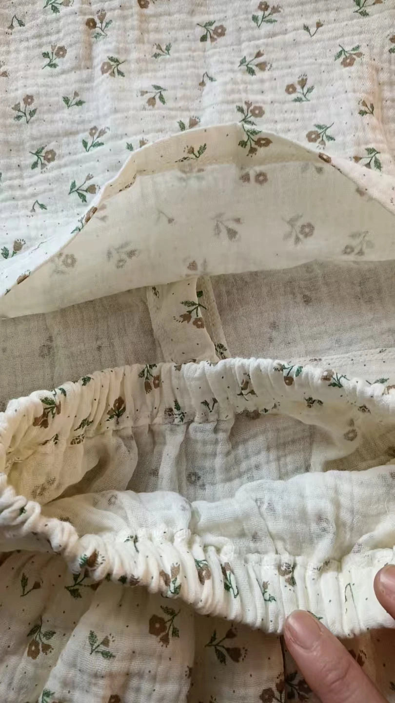 4478-1  Children Clothing Set 2024 INS Russian Girl's Dress Autumn Floral Lace Shirt+Cake Skirt Two-piece Set