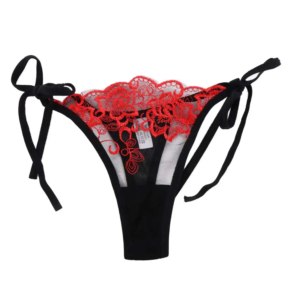 Ladies Sexy Embroidery Hollow Out Lingerie Transparent Underwear Panties Brief Panty