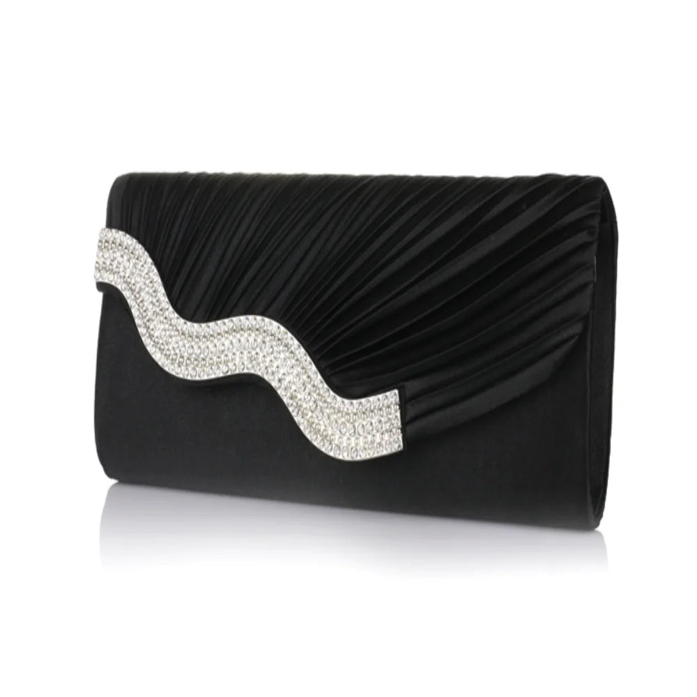 Fashion Shiny Evening Clutch Bag for Women's Wedding Party Banquet Female Crystal Day Long Purse Chain Diamond Shoulder Bag