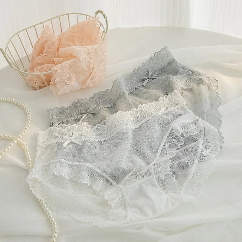 L-XL Women's Underwear Panties Sexy Lace Panty Girls Hollow Out Comfort Briefs Low Waist Seamless Underpants Female Lingerie