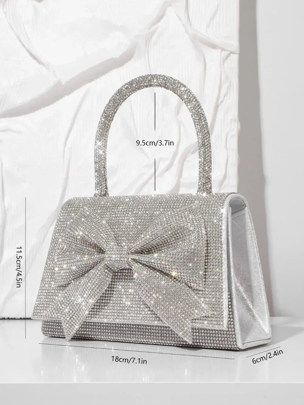 Evening Bag For Women Luxury Diamond Bow Handbags Glittering Bridal Bag Golden Mini Purse For Wedding Party Bags
