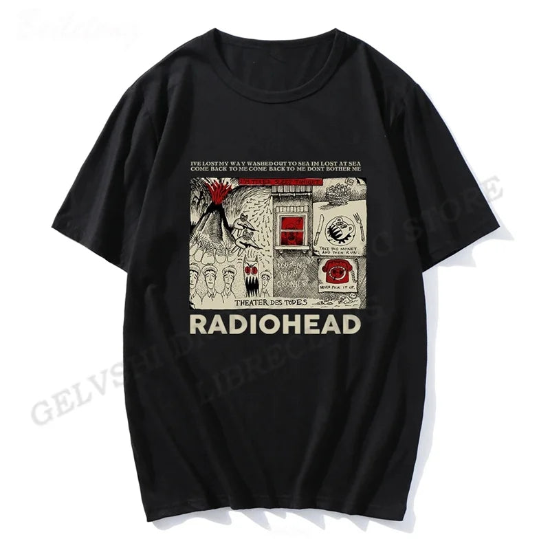 Radiohead T Shirt Men Vintage Classic Tees North America Tour Rock Boy women's tshirt Camisetas Hombre Hip Hop Street casual Top