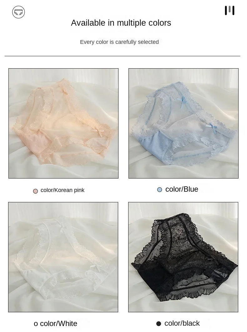 L-XL Women's Underwear Panties Sexy Lace Panty Girls Hollow Out Comfort Briefs Low Waist Seamless Underpants Female Lingerie