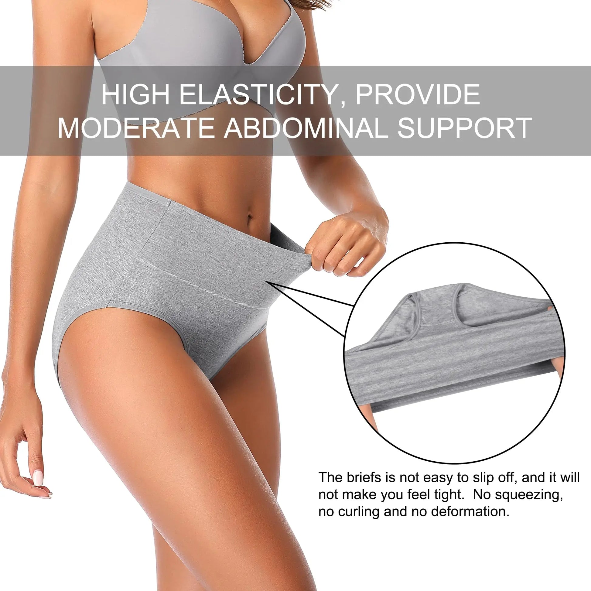 4pcs/pack High Waisted Postpartum Underwear Womens Cotton Underwear Soft Breathable Full Coverage Stretch Panties