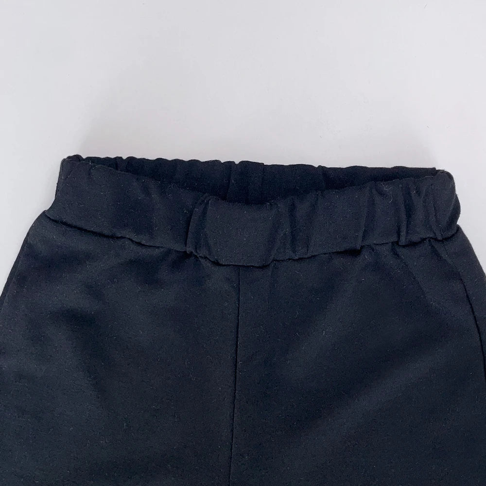 Girls' Long Sleeve Set Autumn and Winter New Girls' Large Lapel Pleated Stripe Top+Bell-bottoms Two Piece Girls' Set