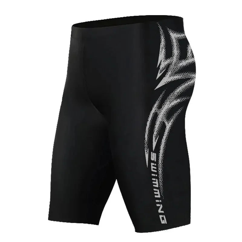 Long Swimming Pants for Men Profesional Five Point Escape Adult Speed Competition Plus Size Swimwear Anti-Awkward Pants