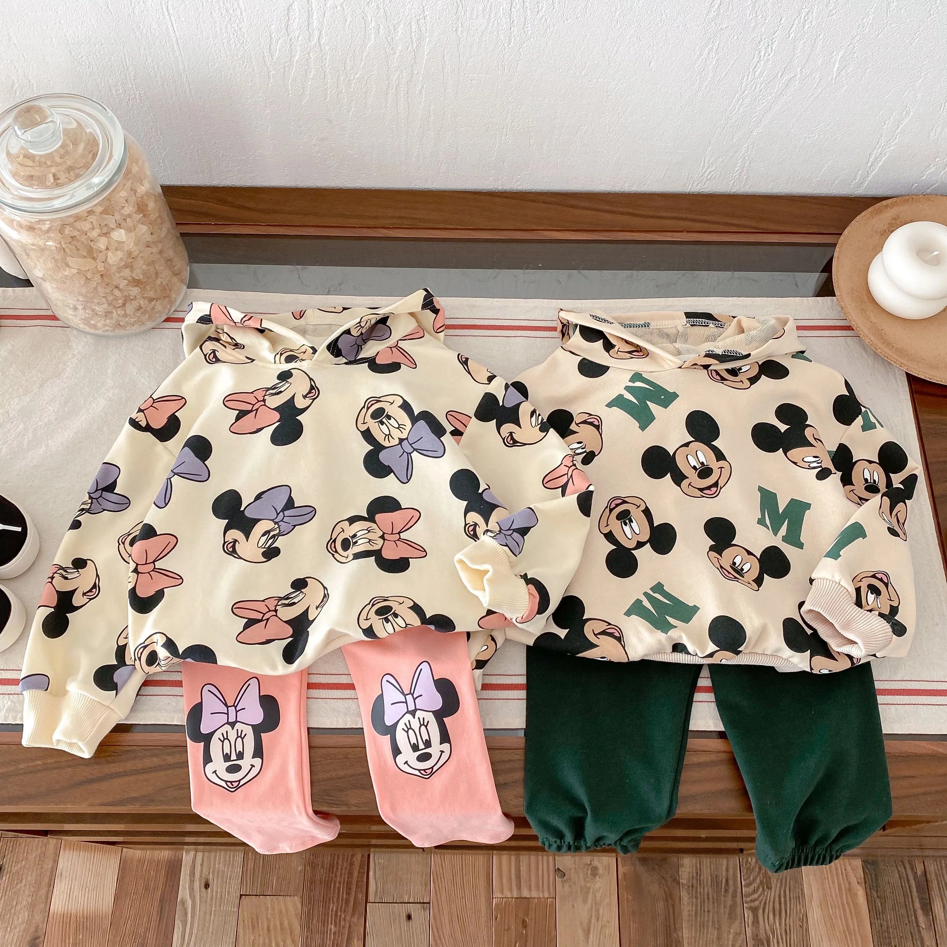 Cute Minnie Hoodies Suit For Girl Clothes Autumn Loose Fashion Popular Children Long Sleeve Tracksuits Tops Trousers 1 2 3 4 5y