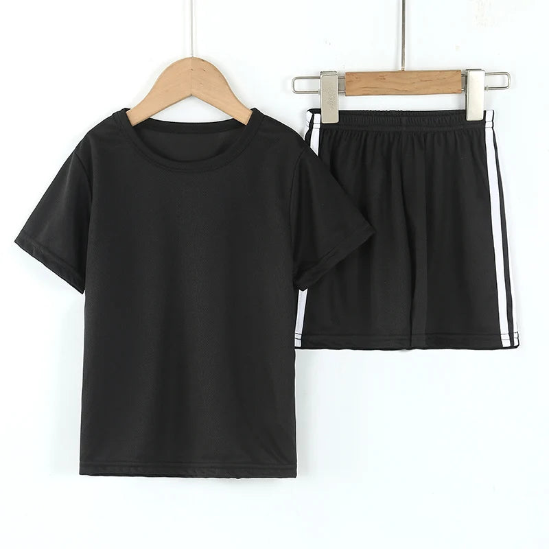 2/4 Pieces Of Summer Children's Quick-drying Sports Suit Boys Running Vest girls Casual Joker Shorts Breathable Short Sleeves