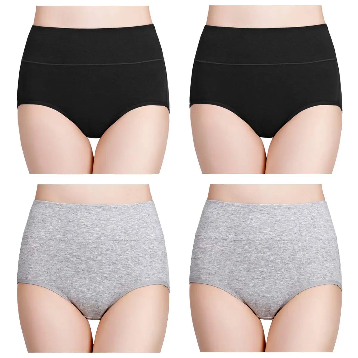 4pcs/pack High Waisted Postpartum Underwear Womens Cotton Underwear Soft Breathable Full Coverage Stretch Panties