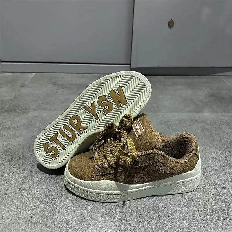 Spring 2005 Women's New High Quality Casual Sports Skateboard Shoes Ins Retro Student Thick Solemn Bread Shoes Soft Comfortable