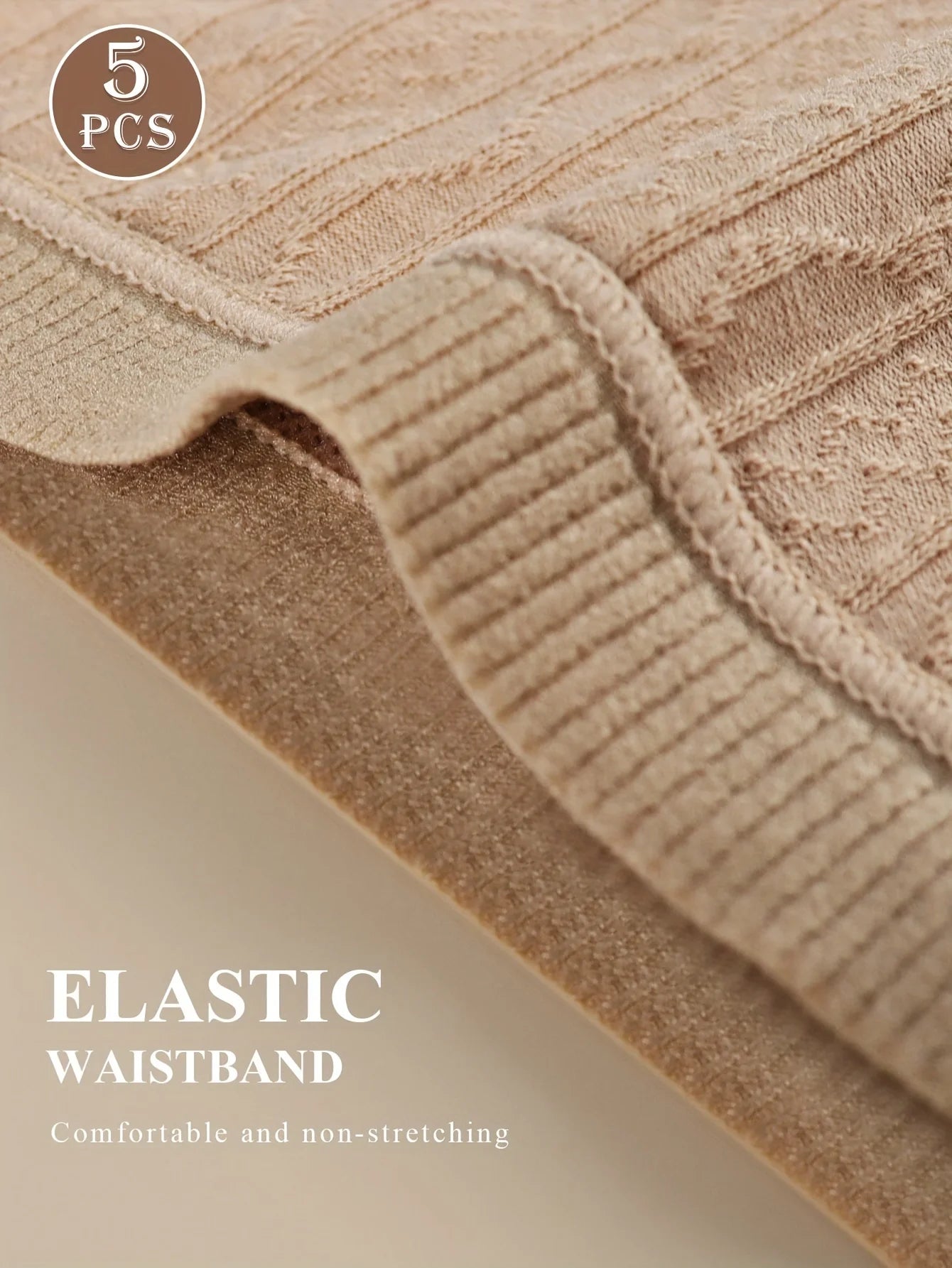 5-Pack of Women's Underwear, High Waist, Tummy Control, Seamless, Heart Pattern, Jacquard, Mid-Waist Briefs, Hip-Covering, Comfo