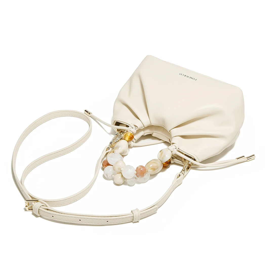 FOXER Beaded Handbag for Women Solid Signature Crossbody Bag 2025 New Cloud Bag with Large Storage