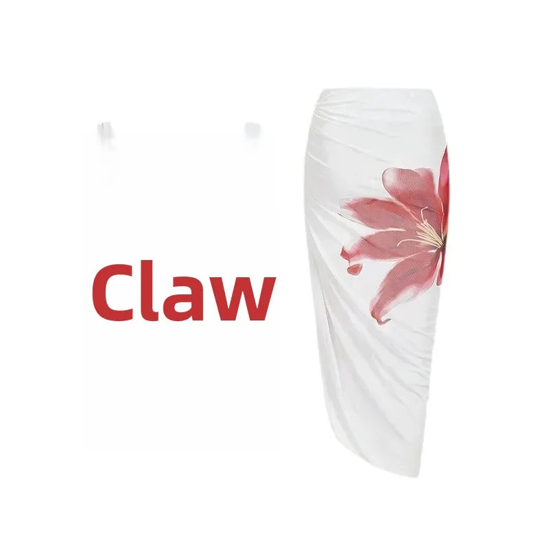 Conservative Bikini Set Women's Print Strap Beach Dress Sexy One-Piece Swimsuit Tropical Vacay Style Female Swimwear Ensemble