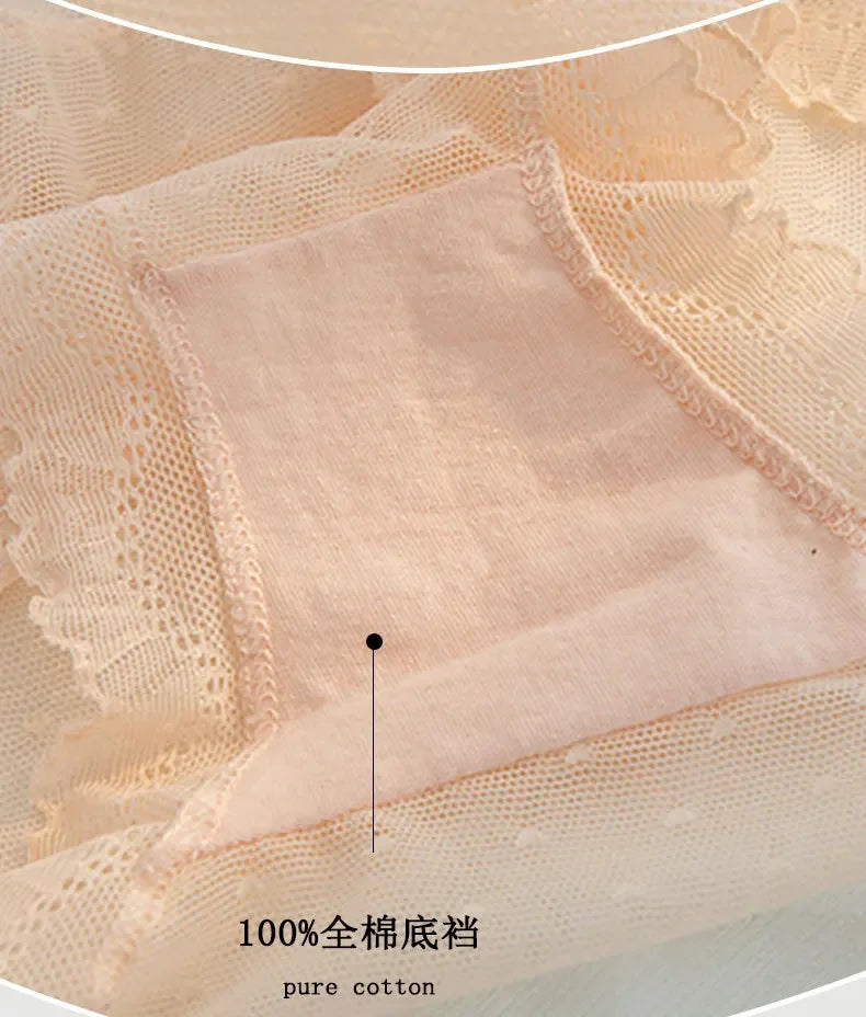 L-XL Women's Underwear Panties Sexy Lace Panty Girls Hollow Out Comfort Briefs Low Waist Seamless Underpants Female Lingerie