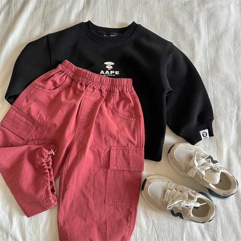 Kids Pants Girdle Overalls Baby Wide Leg Pants Girls Pants Teenage Girls Clothing Cargo Winter Clothes for Boys