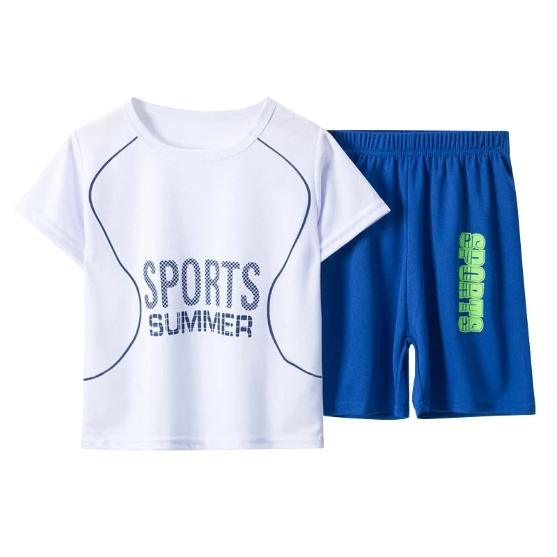 2/4 Pieces Of Summer Children's Quick-drying Sports Suit Boys Running Vest girls Casual Joker Shorts Breathable Short Sleeves