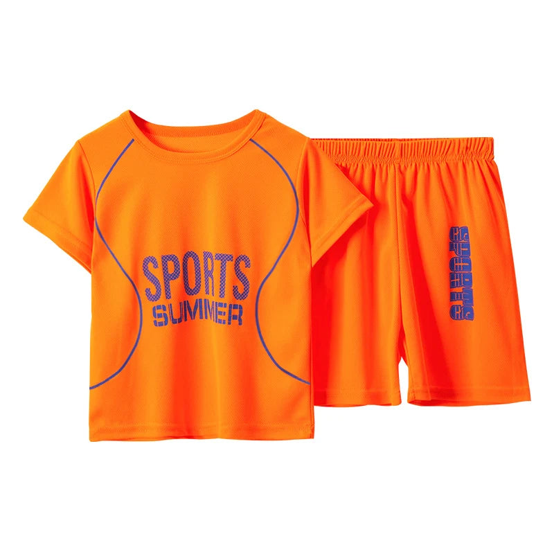 2/4 Pieces Of Summer Children's Quick-drying Sports Suit Boys Running Vest girls Casual Joker Shorts Breathable Short Sleeves
