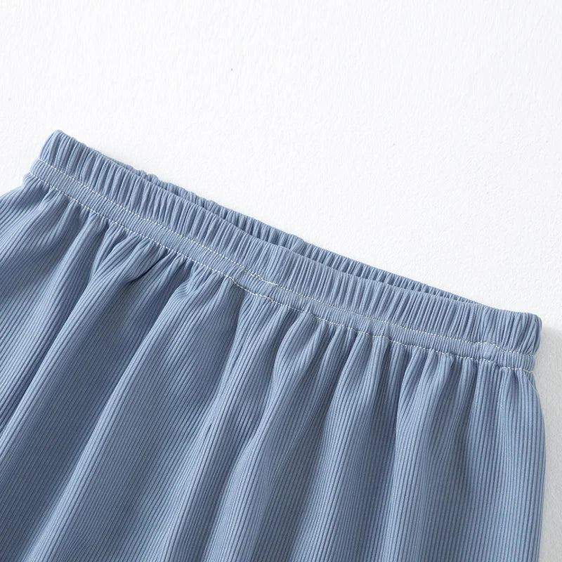 2/4 Pieces Children's Summer Thin Short-sleeved Shorts Ice Silk Suit Boys and Girls Casual Joker Home Clothes 2-piece Suit.