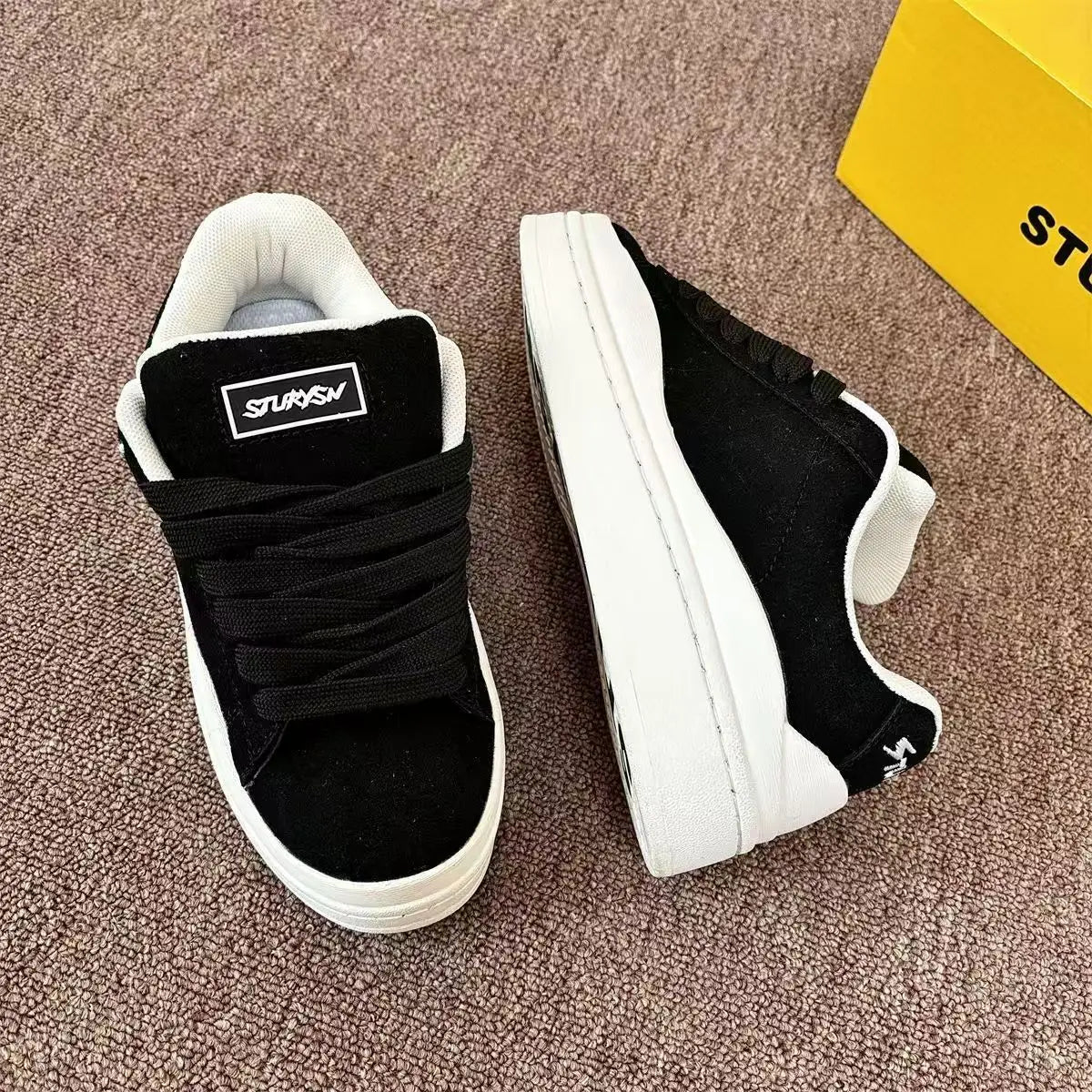 Spring 2005 Women's New High Quality Casual Sports Skateboard Shoes Ins Retro Student Thick Solemn Bread Shoes Soft Comfortable