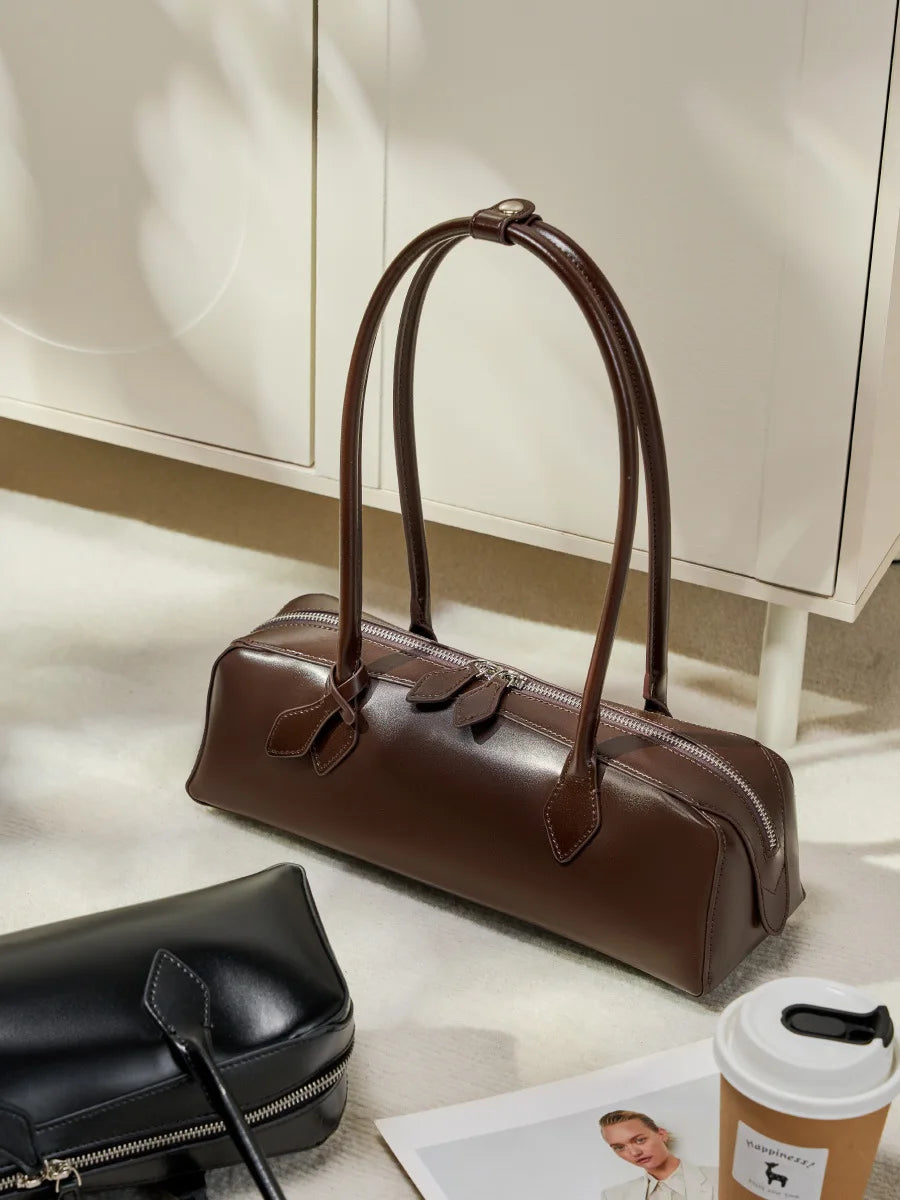 YANATARI genuine leather bag woman 2025 korean luxury bag vintage long shoulder bag Handbags ladies underarm Bag Shopping bag