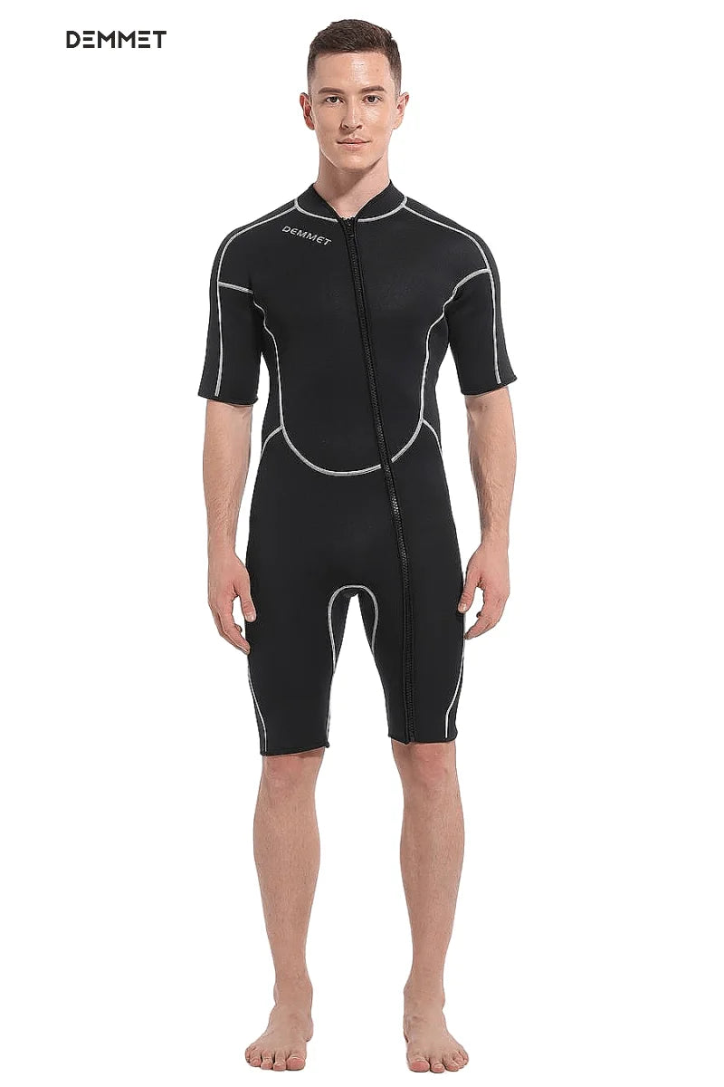 DEMMET 1.5mm Neoprene Short-sleeved Wetsuit One-piece Swimsuit Swimming Surfing Snorkeling Keeping Warm And Cold