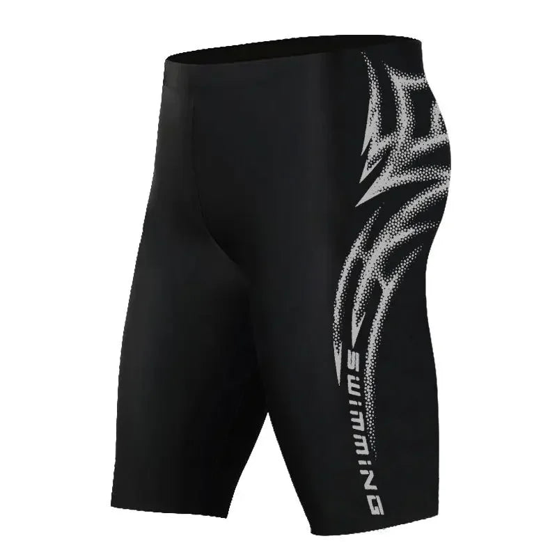 Long Swimming Pants for Men Profesional Five Point Escape Adult Speed Competition Plus Size Swimwear Anti-Awkward Pants