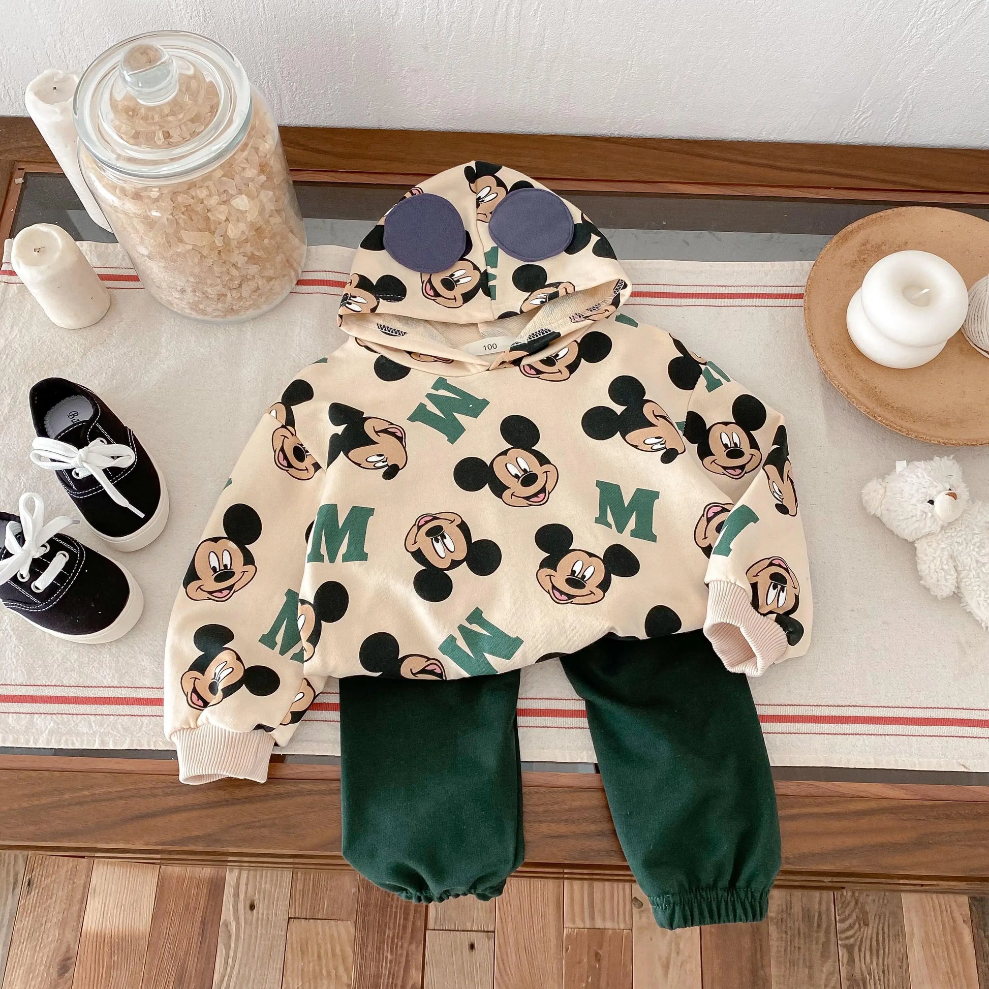 Cute Minnie Hoodies Suit For Girl Clothes Autumn Loose Fashion Popular Children Long Sleeve Tracksuits Tops Trousers 1 2 3 4 5y