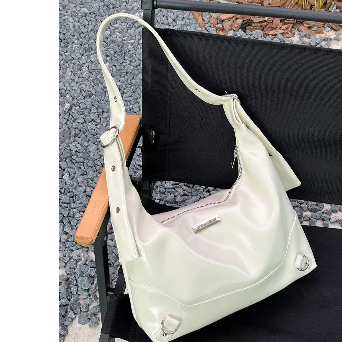 Women's Shoulder Bags 2024 Fashion Female Commuter Soft PU Leather Handbag Casual White Large Capacity Crossbody Bags for Ladies