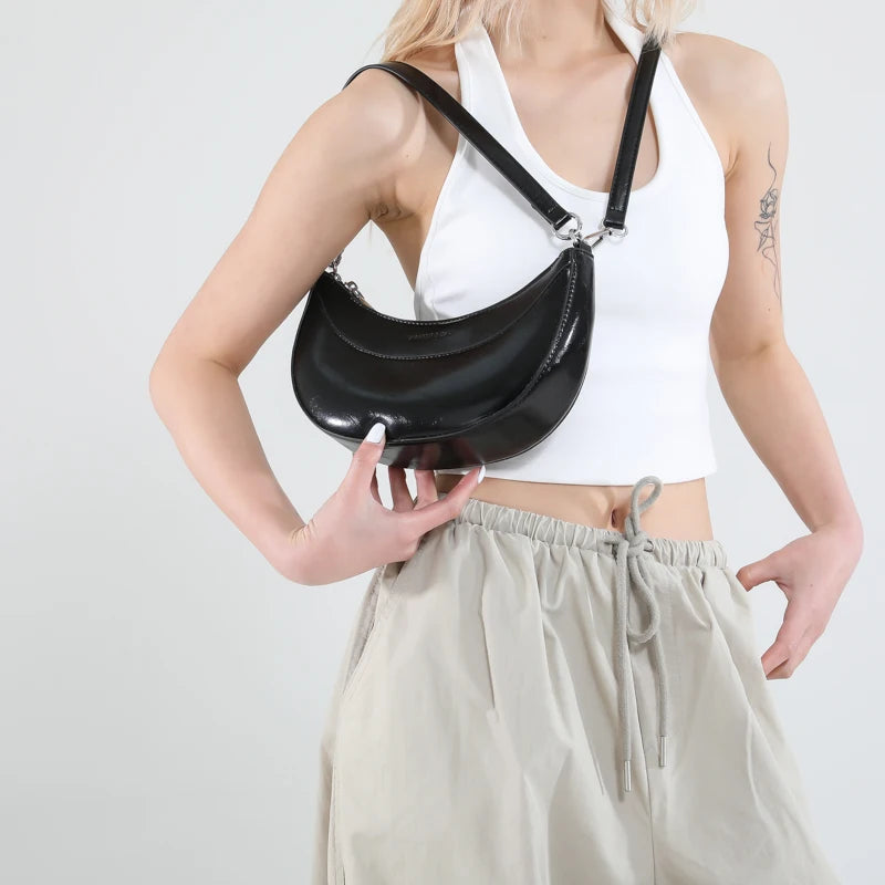 Leather Crossbody Bag for Women Shoulder Bag Clutch Purse with Adjustable Strap Hobo Bag Underarm Purse for Travel Work Shopping