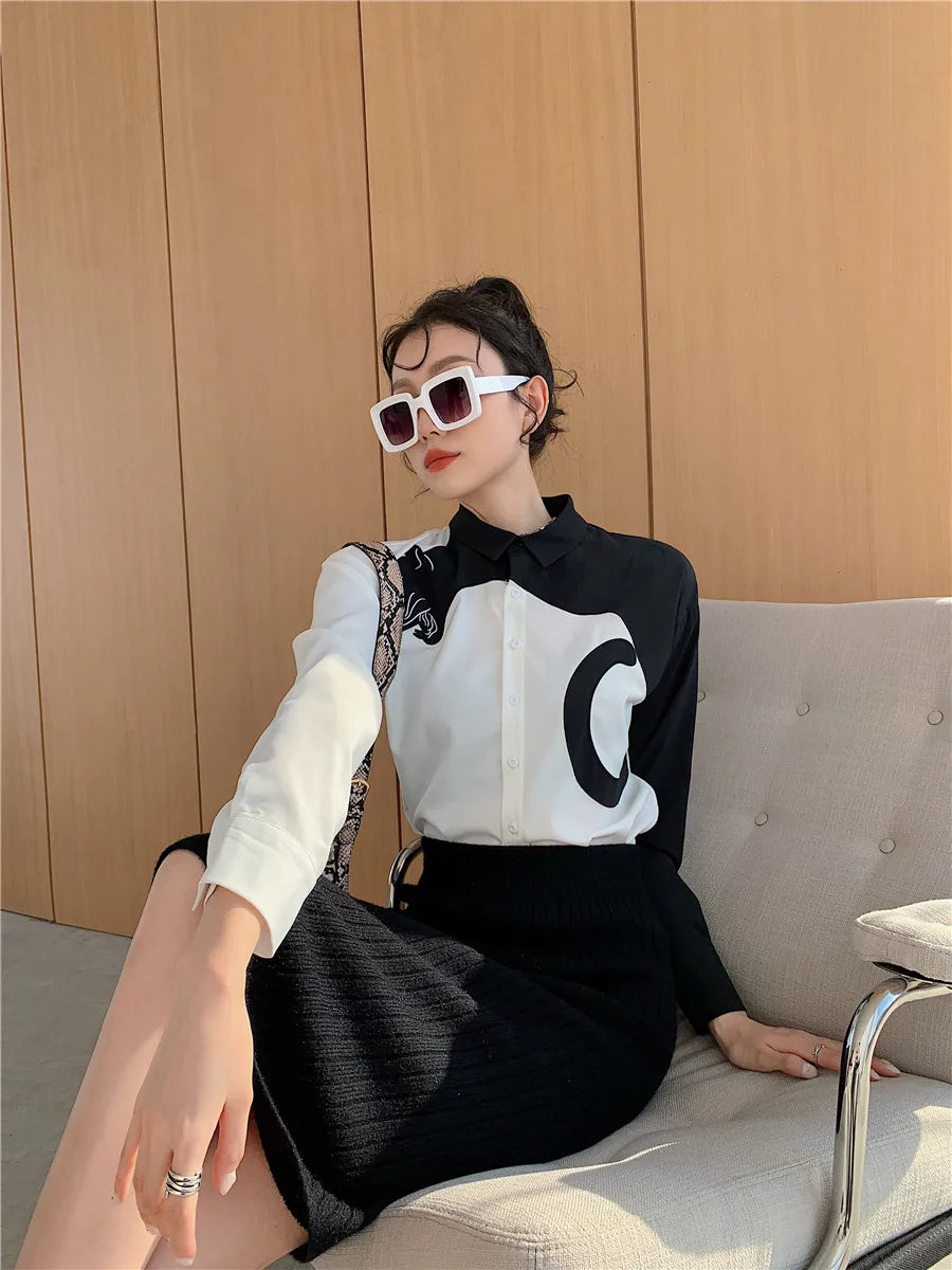 CHEERART Leopard Embroidered Long Sleeve Shirts And Blouses Women White Button Up Fall 2024 Designer Clothes Tops Fashion