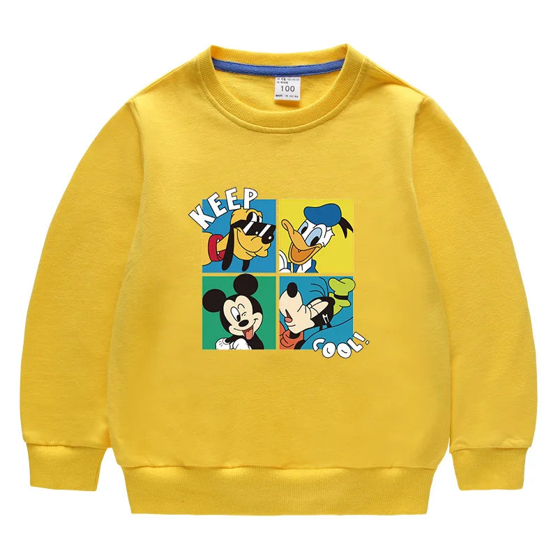 Autumn Baby Boys Cotton Clothing Set Kids Cartoon Mickey Mouse Tops Jeans Pants for 2-6 Years Children Tracksuits Boys Costume