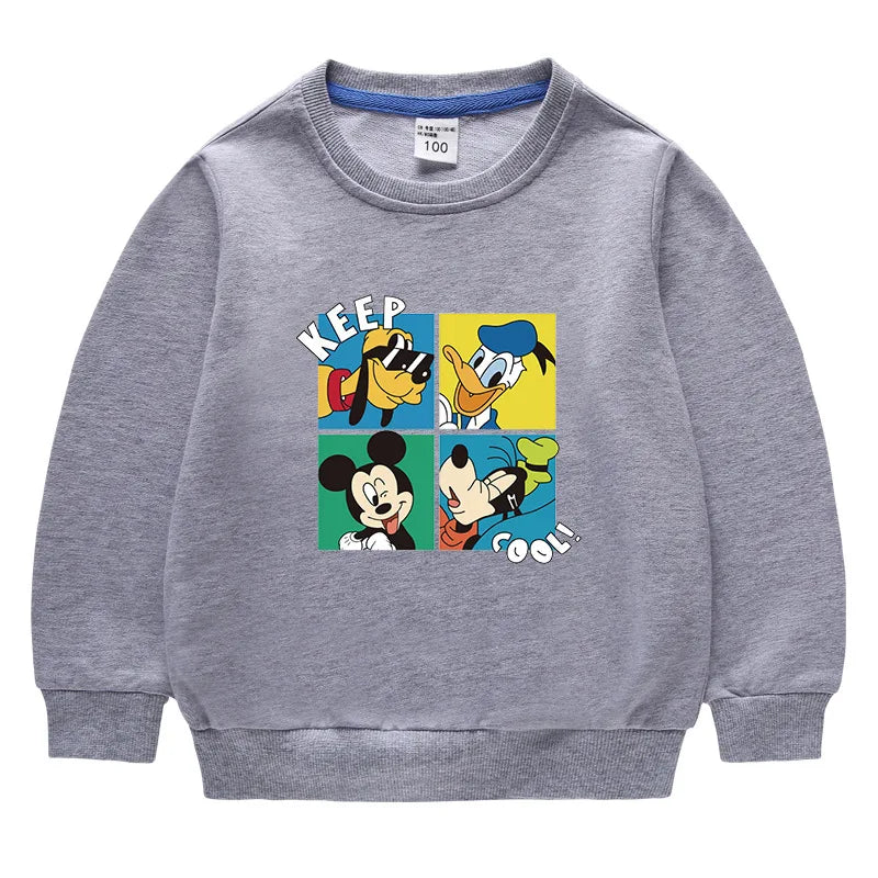 Autumn Baby Boys Cotton Clothing Set Kids Cartoon Mickey Mouse Tops Jeans Pants for 2-6 Years Children Tracksuits Boys Costume